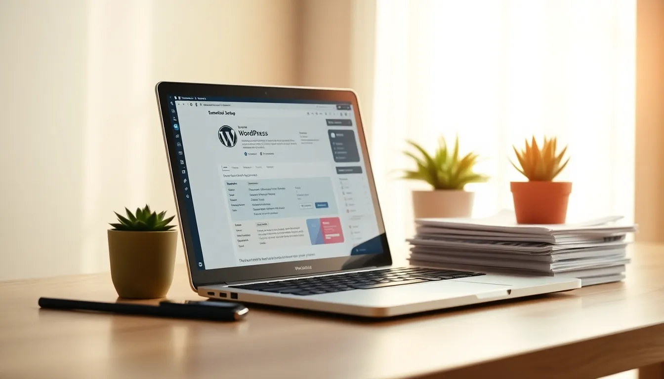 워드프레스 설정 화면 예시