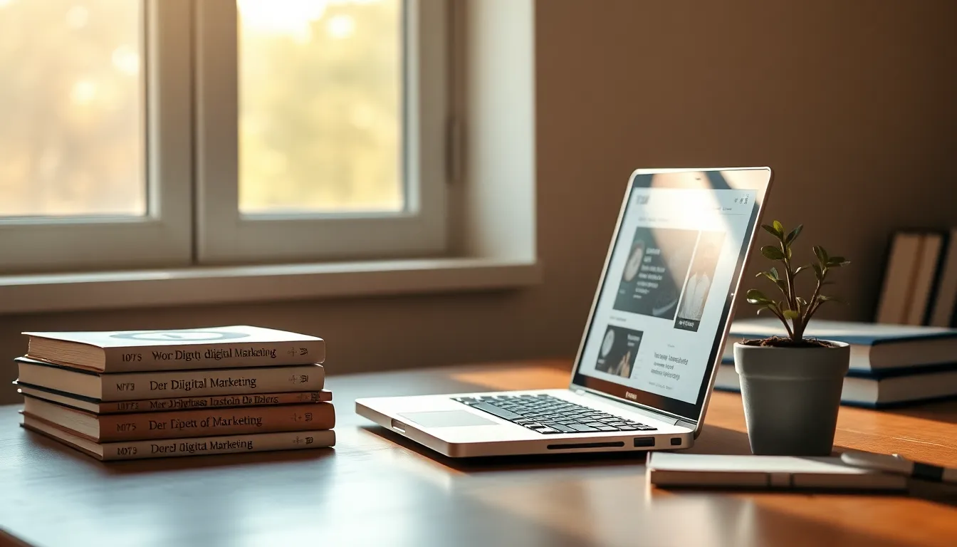 노트북으로 워드프레스 블로그를 운영하며 디지털 상품 판매 및 제휴 마케팅 전략을 구상하는 모습