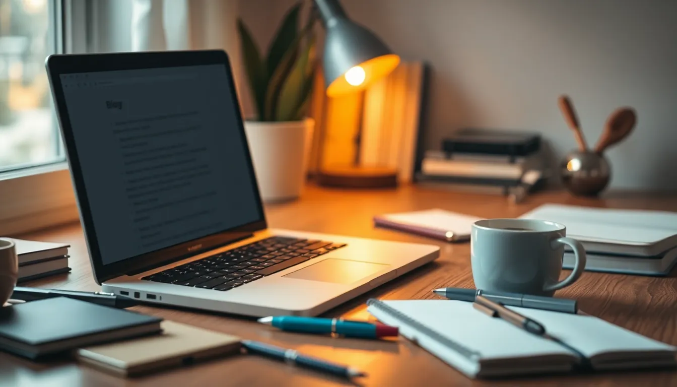 블로그 글쓰기 영감을 주는 노트북과 커피