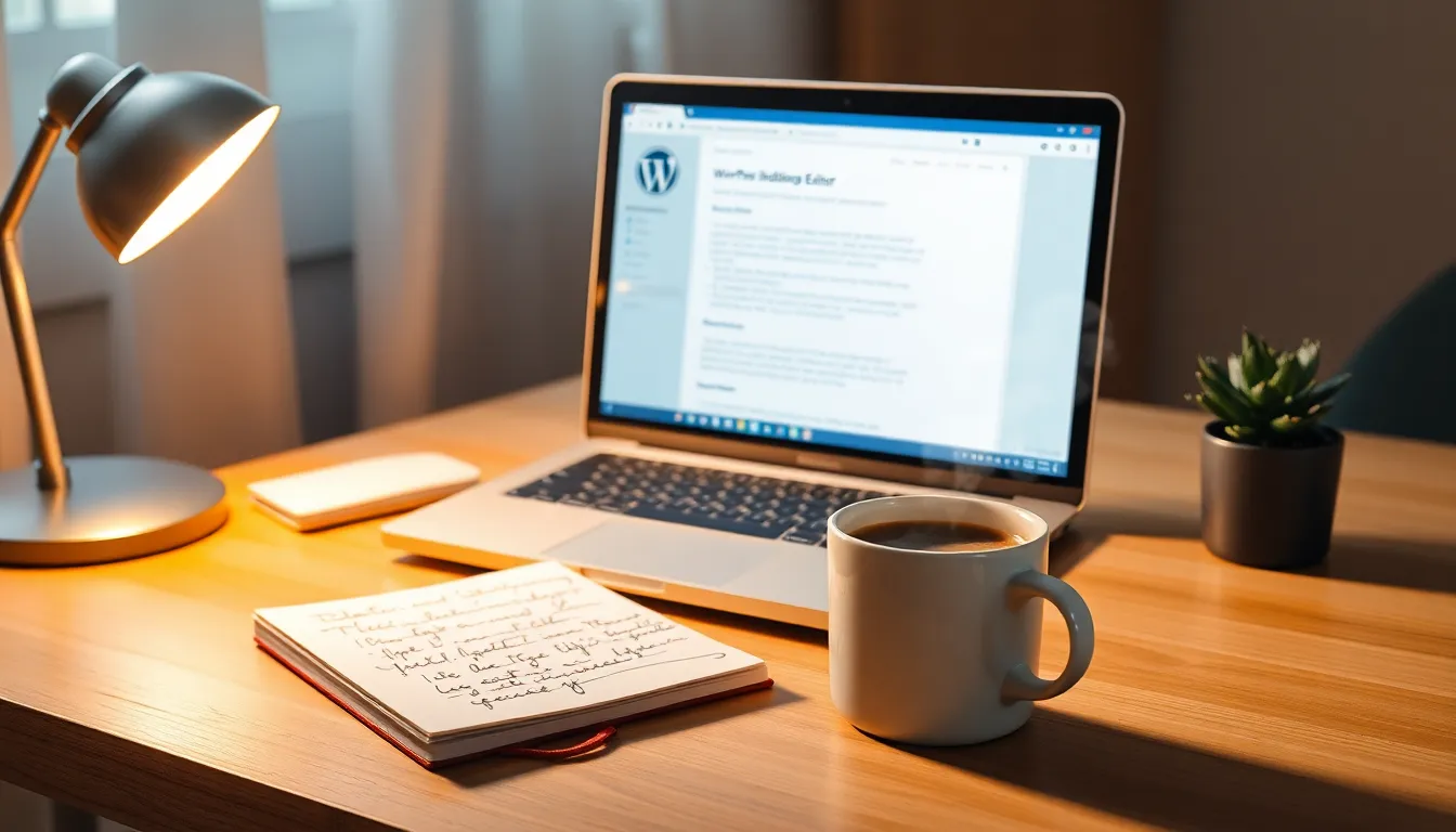 워드프레스 블로그 글쓰기 노트북 화면
