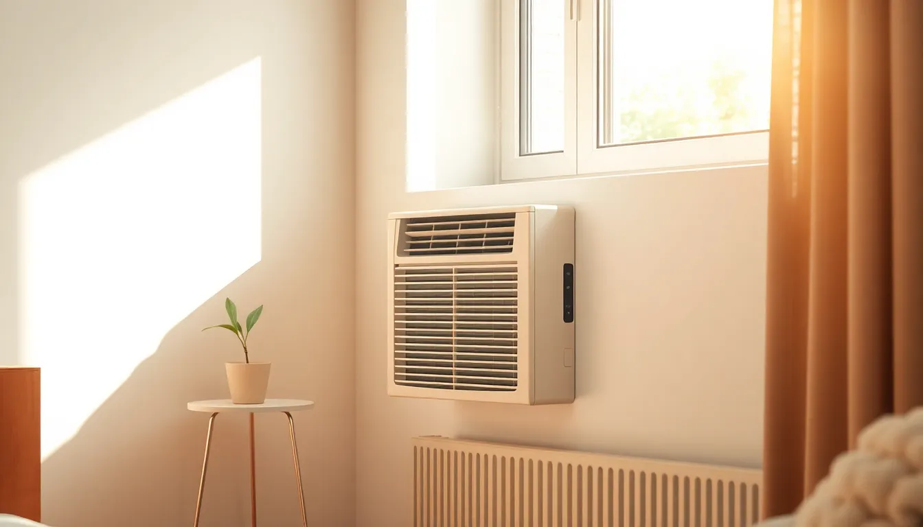 창문형 에어컨이 설치된 원룸 창문 이미지